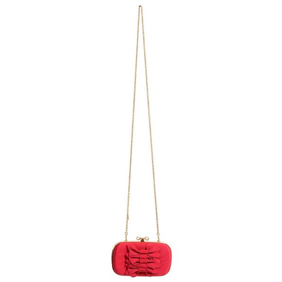 Red Valentino Handbags - Red Valentino Women's Red Canvas Shoulder Bag Clutch